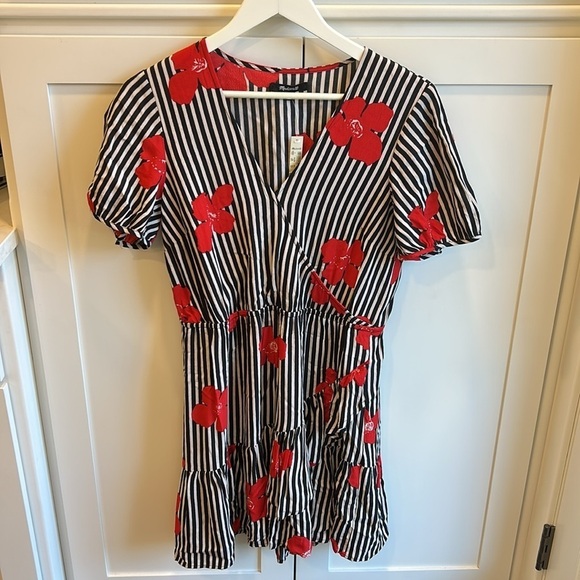 Madewell Ruffle-Wrap Dress in Candied Orchids NEW - Picture 6 of 15